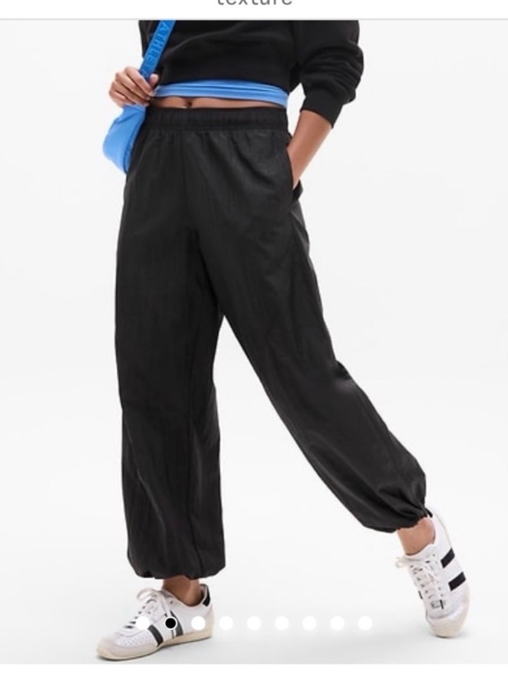 Athleta Lunar Utility Pant Black Elastic-Waist Wide-Leg Joggers